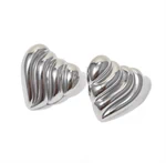 ROSALEE SILVER HEART EARRING 0135