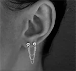IRIE DOUBLE STUD SILVER EARRINGS 0182 2