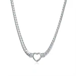 SABRINA SILVER HEART CHOKER 0233