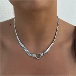SABRINA SILVER HEART CHOKER 0233 2