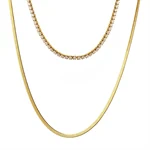 GIANNA TENNIS & SNAKE CHAIN CHOKER NECKLACE 0251