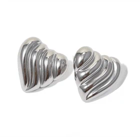 ROSALEE SILVER HEART EARRING 0135