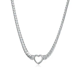 SABRINA SILVER HEART CHOKER 0233