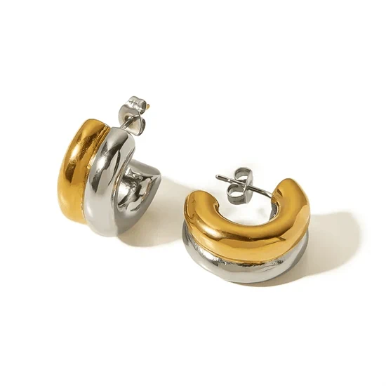 DOUBLE DESKA MIXED TONES EARRING 0148
