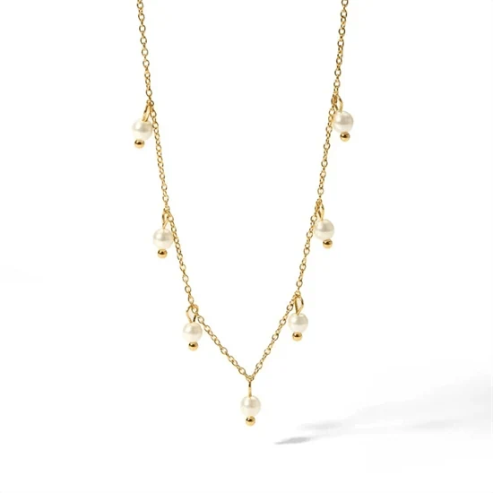 MALIKA DAINTY PEARL CHOKER NECKLACE 0237