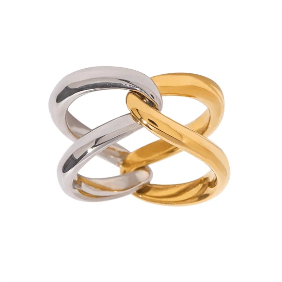 LILLA TWIST MIXED TONED RING 0402