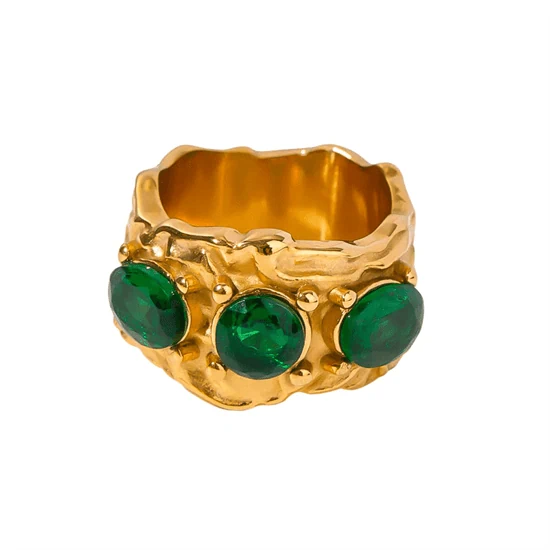 AUBREY GREEN STONE RING 0405